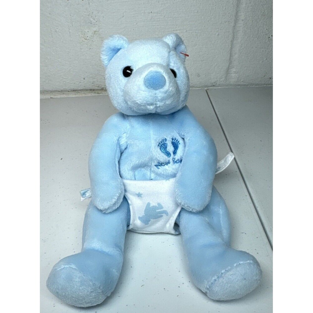 BLUE 7 INCHES PLUSH BEAR NEW BABY TY ITS A BOY P1